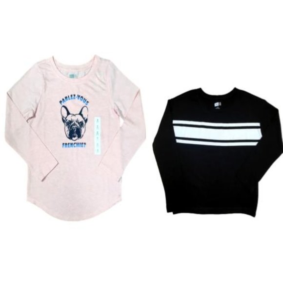 NWT Crazy8 Girls Long Sleeve Shirts 2 Pack - Picture 1 of 10